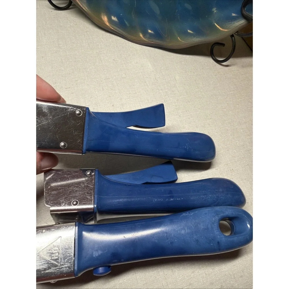 Set of 3 Arcoflam Princess House Nouveau Cookware Detachable Blue  Handles Only